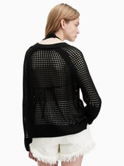 AllSaints Black Paloma Crew Neck Jumpers - Image 5 of 7