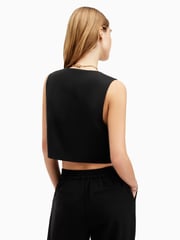 AllSaints Black Aleida Waistcoat - Image 7 of 8