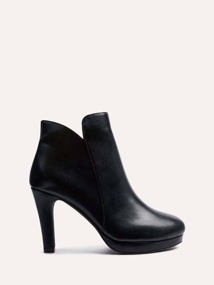 Linzi Black PU Layara Platform Ankle Boots With Stiletto Heels - Image 2 of 5