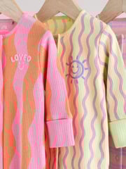 Multi Popper Baby 100% Cotton Sleepsuits 3 Pack (0mths-2yrs) - Image 8 of 14