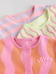 Multi Popper Baby 100% Cotton Sleepsuits 3 Pack (0mths-2yrs) - Image 9 of 14