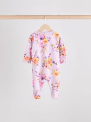 Yellow Floral Baby 100% Cotton Sleepsuits 4 Pack (0-2yrs) - Image 4 of 14