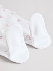 White Baby Collar 100% Cotton Sleepsuits 3 Pack (0-2yrs) - Image 11 of 13