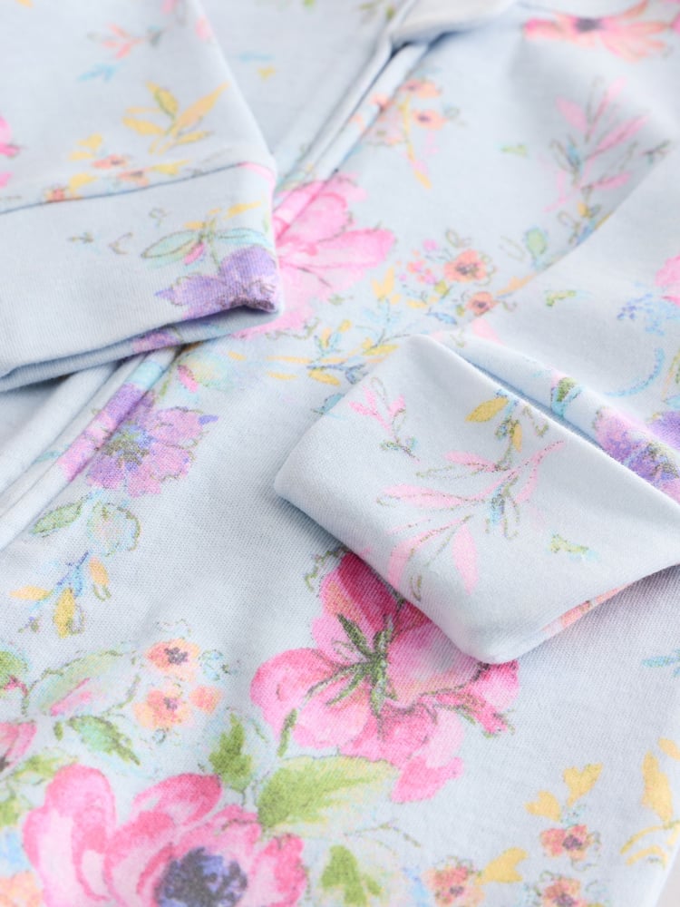 Pink Floral Baby 100% Cotton Sleepsuits 3 Pack (0mths-2yrs) - Image 11 of 11