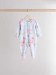 Pink Floral Baby 100% Cotton Sleepsuits 3 Pack (0mths-2yrs) - Image 4 of 11