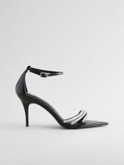 Black Forever Comfort® Point Toe Jewel Trim High Heel Sandals - Image 4 of 7