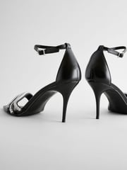 Black Forever Comfort® Point Toe Jewel Trim High Heel Sandals - Image 5 of 7
