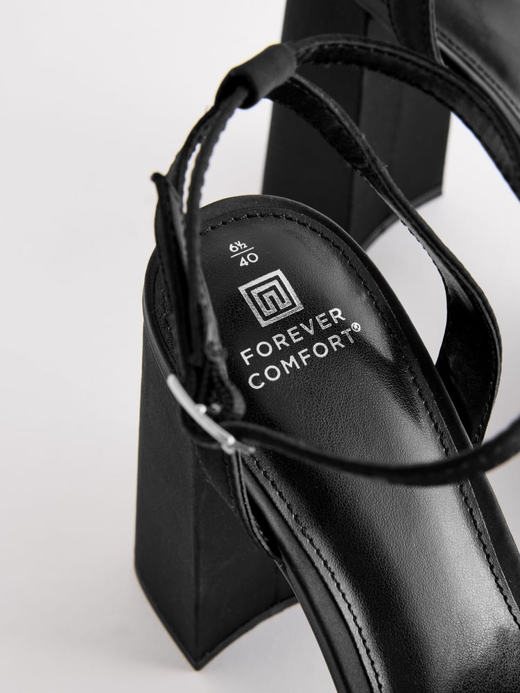 Black Forever Comfort® Jewel Platform Sandals - Image 11 of 11