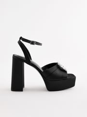 Black Forever Comfort® Jewel Platform Sandals - Image 8 of 11