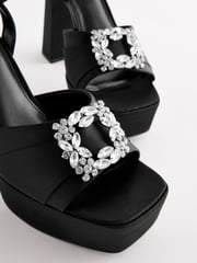 Black Forever Comfort® Jewel Platform Sandals - Image 9 of 11