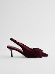 Berry Red Standard Fit Forever Comfort® Bow Slingback Kitten Heels - Image 7 of 10