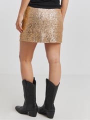 Simply Be Gold Stretch Sequin Mini Skirt - Image 3 of 4