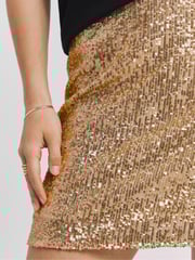 Simply Be Gold Stretch Sequin Mini Skirt - Image 4 of 4