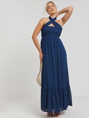 Simply Be Navy Multiway Jacquard Dress - Image 1 of 4