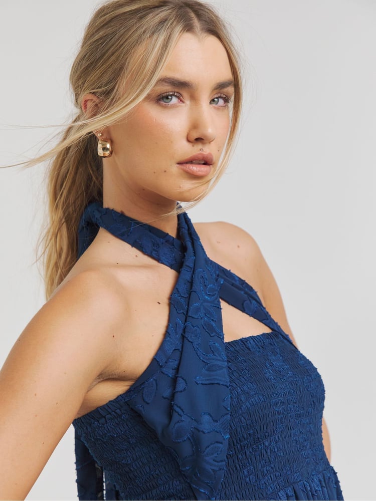 Simply Be Navy Multiway Jacquard Dress - Image 4 of 4