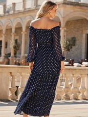 Sosandar Blue Petite Petite Contrast Trim Kimono Sleeve Dress - Image 2 of 5