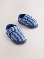 Gestreift, Blau - Hausschuhe mit Cupsole und Klettverschluss - Bild 1 von 5
