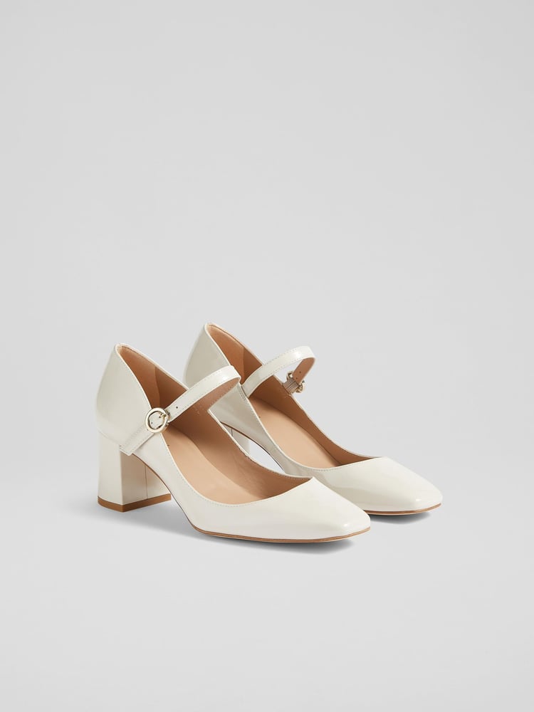LK Bennett Natural Floret Suede Pointed Toe Courts - Image 2 of 4