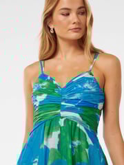 Forever New Blue Jolie Strappy Ruched Bodice Maxi Dress - Image 2 of 4