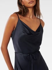 Forever New Blue Lucy Petite Satin Cowl Maxi Dress - Image 2 of 4