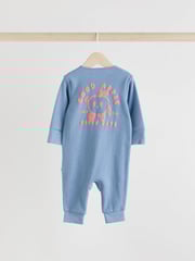 Blue Baby Two Way Zip Footless 100% Cotton Sleepsuits 3 Pack (0mths-3yrs) - Image 7 of 14