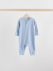 Green/Orange Rib Baby Footless Sleepsuits 3 Pack (0mths-3yrs) - Image 5 of 12