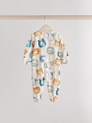 Blue Two Way Zip Baby Sleepsuits 3 Pack (0mths-2yrs) - Image 4 of 11