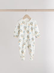 Blue Two Way Zip Baby Sleepsuits 3 Pack (0mths-2yrs) - Image 6 of 11