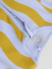 Blue/Orange Baby Two Way Zip Footless 100% Cotton Sleepsuits 3 Pack (0mths-3yrs) - Image 9 of 13