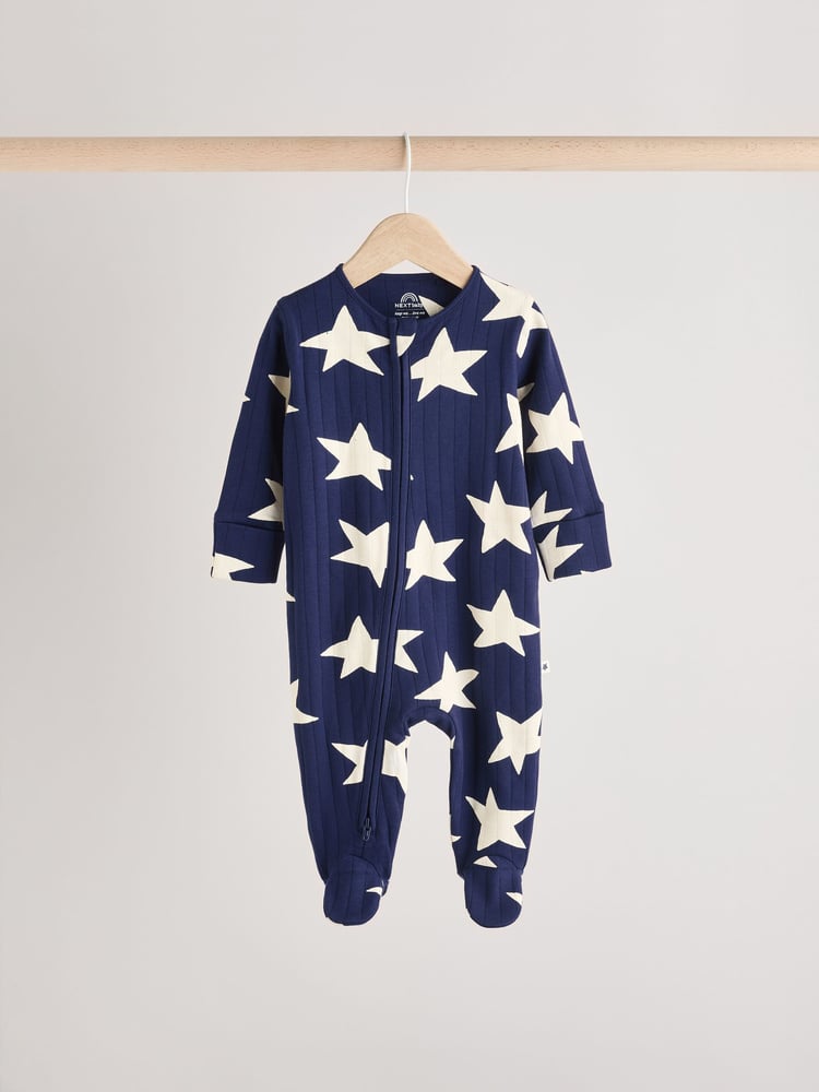 Navy Star Sleepsuits 3 Pack (0mths-2yrs) - Image 2 of 12