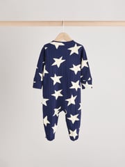 Navy Star Sleepsuits 3 Pack (0mths-2yrs) - Image 6 of 12