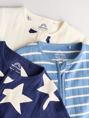 Navy Star Sleepsuits 3 Pack (0mths-2yrs) - Image 7 of 12