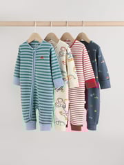 Blue Baby Transport Two Way Zip Footless Sleepsuits 4 Pack (0mths-3yrs) - Image 2 of 13