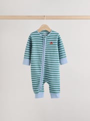 Blue Baby Transport Two Way Zip Footless Sleepsuits 4 Pack (0mths-3yrs) - Image 4 of 13