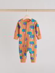 Bright Veg Baby Two Way Zip Footless 100% Cotton Sleepsuits 3 Pack (0mths-3yrs) - Image 5 of 15