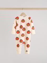 Bright Veg Baby Two Way Zip Footless 100% Cotton Sleepsuits 3 Pack (0mths-3yrs) - Image 6 of 15