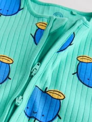 Bright Veg Baby Two Way Zip Footless 100% Cotton Sleepsuits 3 Pack (0mths-3yrs) - Image 9 of 15