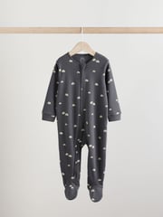 White/Black Two Way Zip Baby Sleepsuits 4 Pack (0mths-2yrs) (0mths-2yrs) - Image 4 of 14