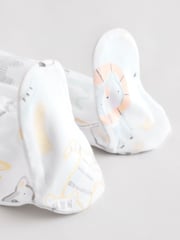 White Baby Animal Print 100% Cotton Sleepsuits 3 Pack (0-2yrs) - Image 9 of 12