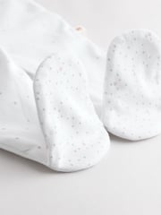 White 100% Cotton Sleepsuits 3 Pack (0-2yrs) - Image 10 of 12