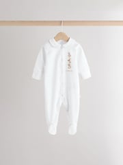 White 100% Cotton Sleepsuits 3 Pack (0-2yrs) - Image 5 of 12