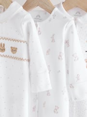 White 100% Cotton Sleepsuits 3 Pack (0-2yrs) - Image 7 of 12