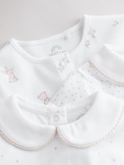 White 100% Cotton Sleepsuits 3 Pack (0-2yrs) - Image 8 of 12