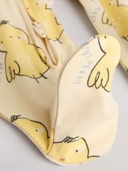 Yellow Baby Spring Two Way Zip 100% Cotton Sleepsuits 3 Pack (0mths-2yrs) - Image 11 of 11