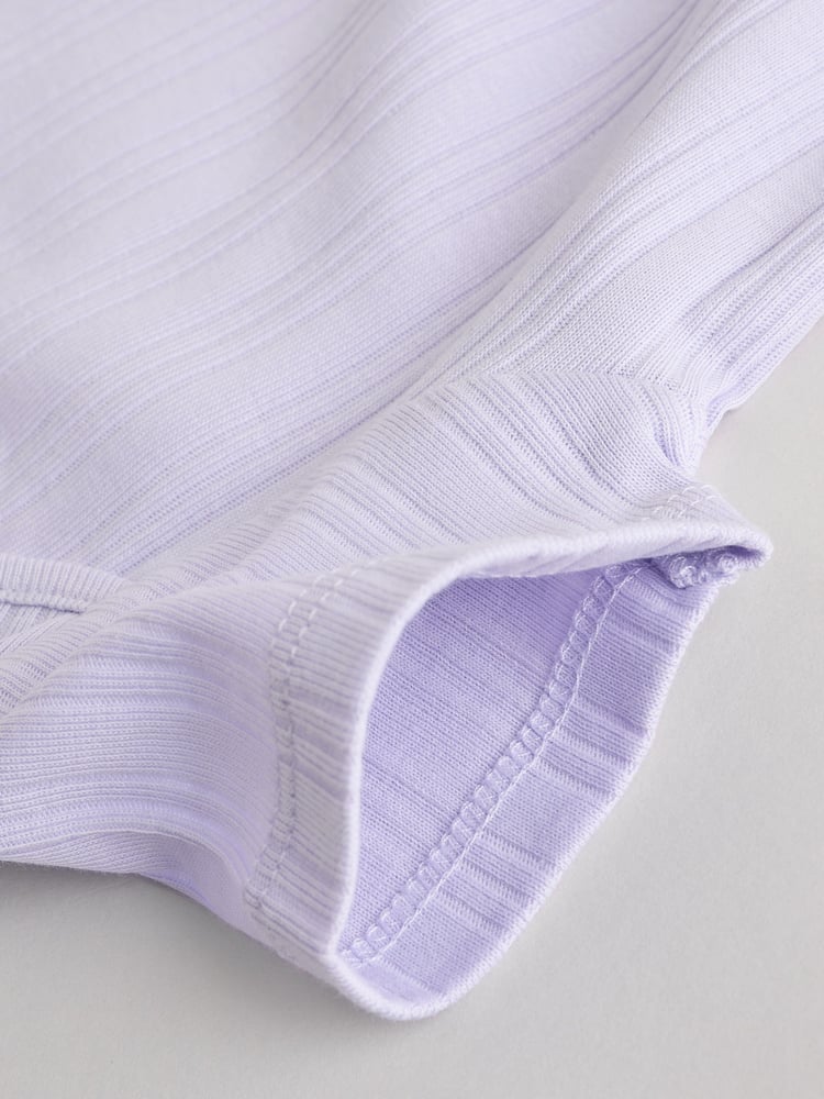 Pink pastels Short Sleeve Rib Baby 100% Cotton Bodysuits 5 Pack - Image 13 of 13