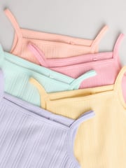 Pale pastels Ribbed Strappy Vest Baby 100% Cotton Bodysuits 5 Pack - Image 10 of 13