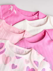 Pink Star Baby Long Sleeve 100% Cotton Bodysuit 5 Pack - Image 10 of 13