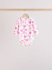 Pink Star Baby Long Sleeve 100% Cotton Bodysuit 5 Pack - Image 3 of 13
