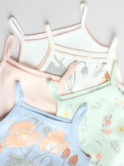 Blue Floral Baby Strappy Vest Bodysuits 5 Pack - Image 10 of 13