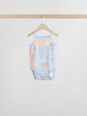 Blue Floral Baby Strappy Vest Bodysuits 5 Pack - Image 3 of 13